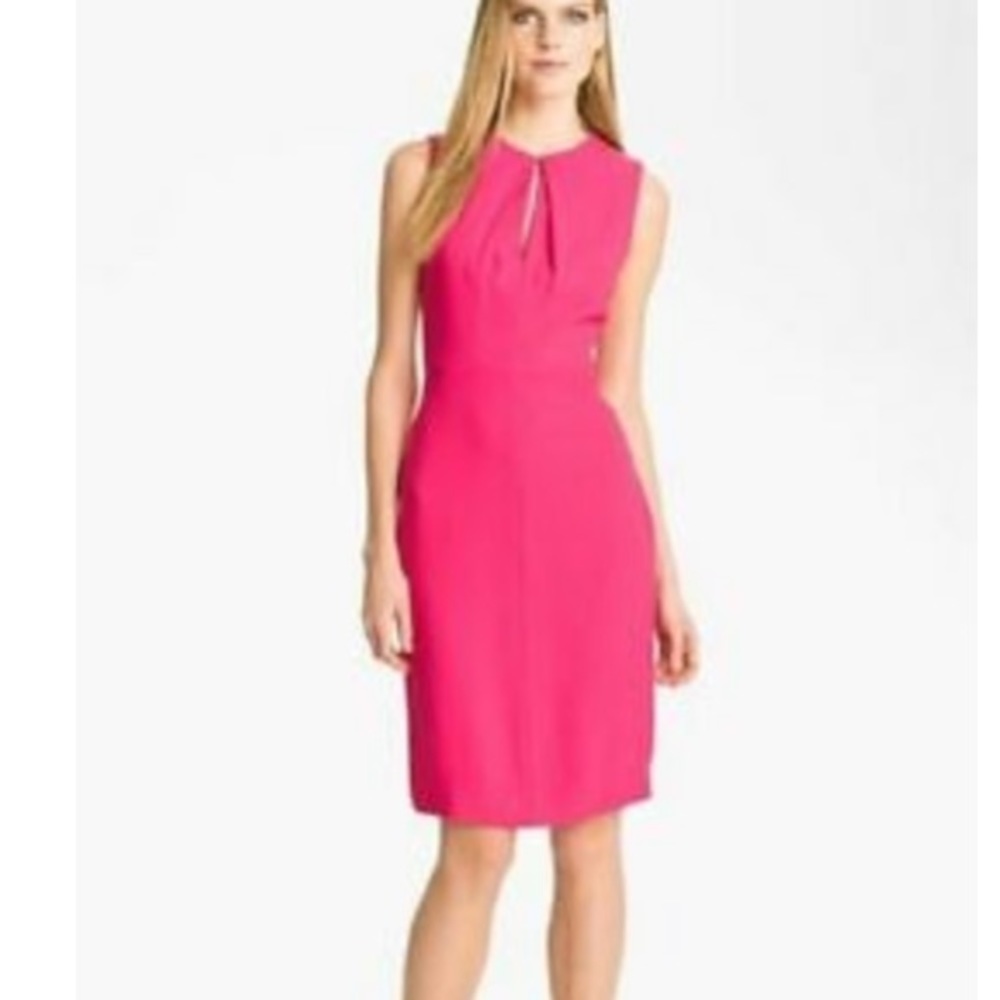 RACHEL ROY WOMEN'S PINK KEYHOLE SHEATH COCKTAIL FORMAL DRESS